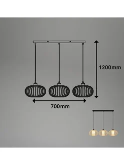 Lampa wisząca w kolorze jasnobrązowym - 120 x 70 cm