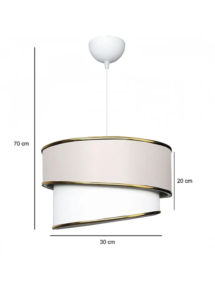 Lampa wisząca w kolorze kremowo-białym - wys. 70 x Ø 30 cm