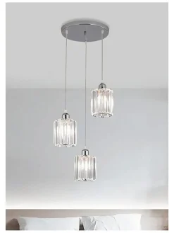 Lampa wisząca w kolorze srebrnym - szer. 30 cm