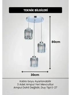 Lampa wisząca w kolorze srebrnym - szer. 30 cm