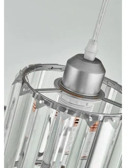 Lampa wisząca w kolorze srebrnym - szer. 30 cm