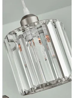 Lampa wisząca w kolorze srebrnym - szer. 30 cm