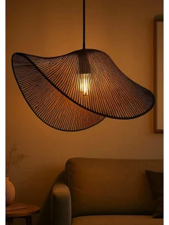 Lampa wisząca w kolorze szarym - wys. 53 x Ø 50 cm