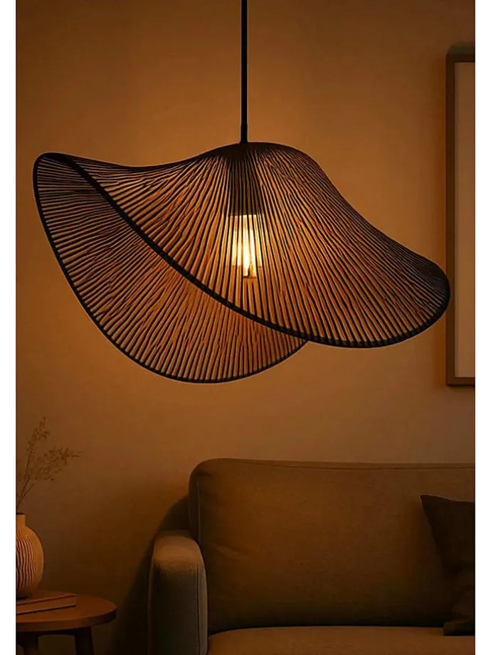 Lampa wisząca w kolorze szarym - wys. 53 x Ø 50 cm