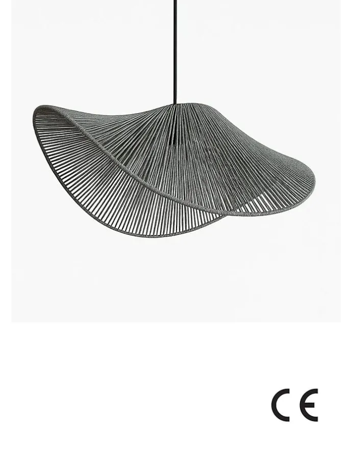 Lampa wisząca w kolorze szarym - wys. 53 x Ø 50 cm