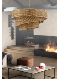 Lampa wisząca w kolorze złoto-beżowym - Ø 40 cm