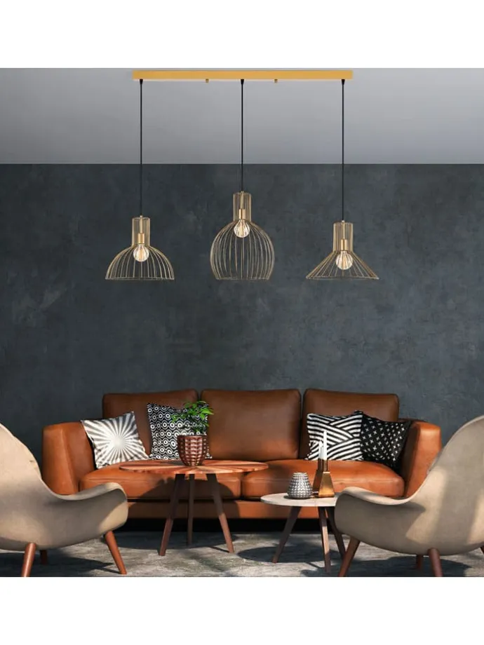 Lampa wisząca w kolorze złotym - 148 x 124 cm