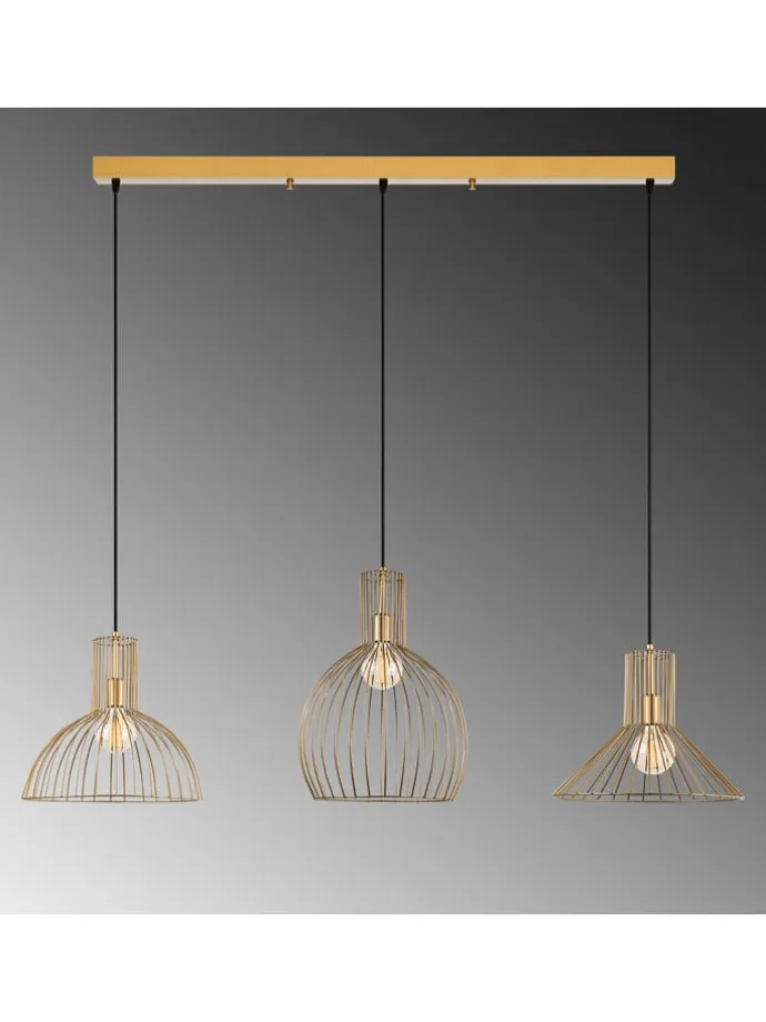 Lampa wisząca w kolorze złotym - 148 x 124 cm