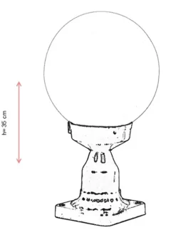 Lampa zewnętrzna w kolorze czarno-białym - 35 x Ø 20 cm