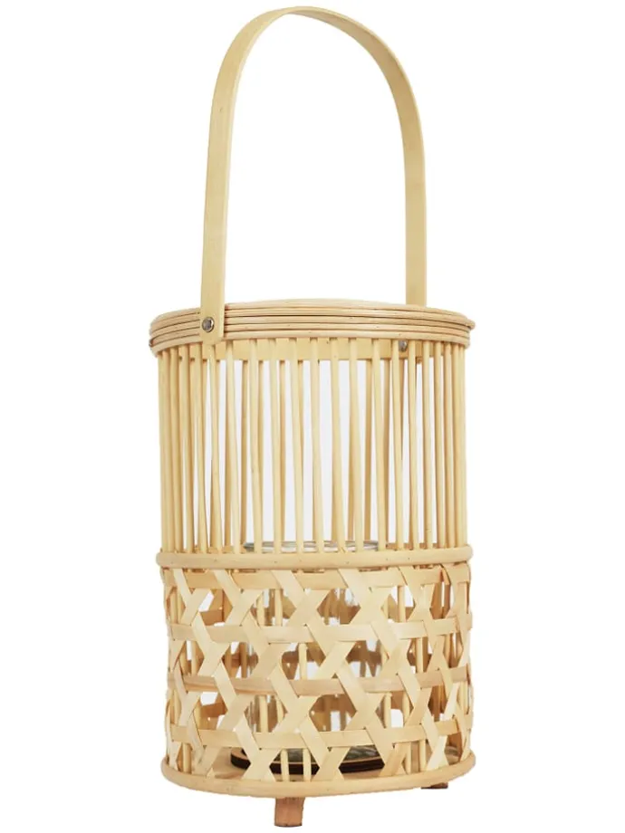 Lampion w kolorze jasnobrązowym - wys. 52 x Ø 23 cm