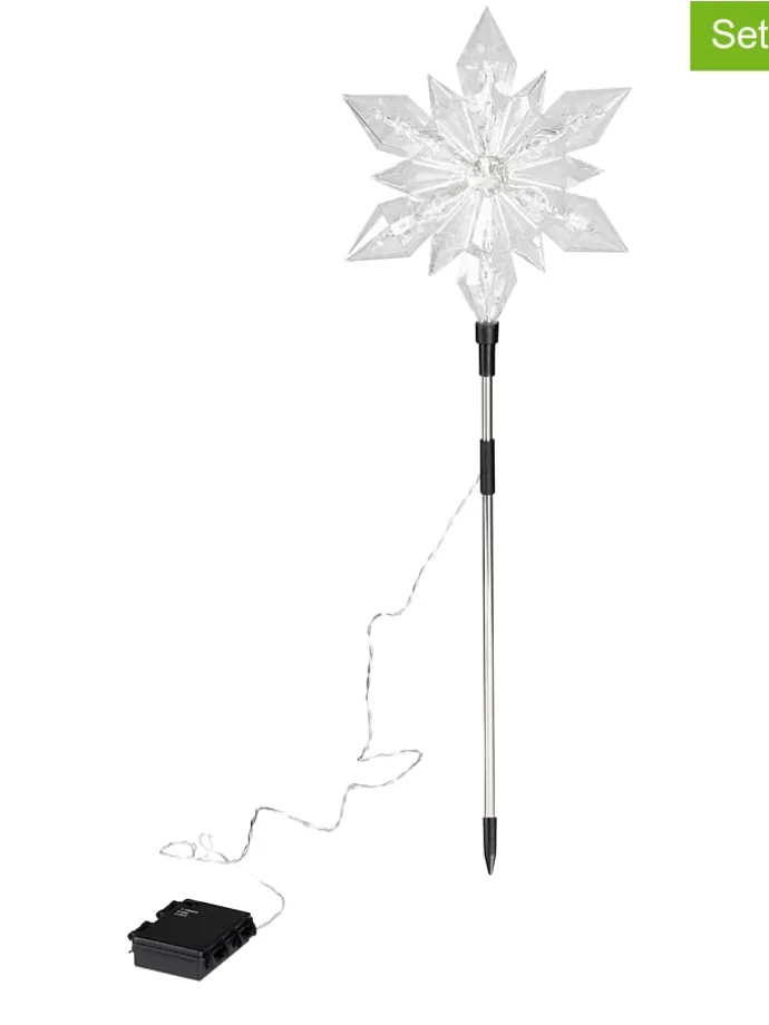 Lampy ogrodowe LED (2 szt.) w kolorze ciepłej bieli - wys. 66 cm