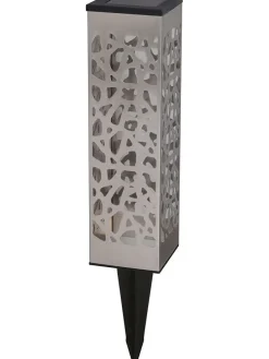 Lampy solarne LED (3 szt.) "Organic" w kolorze srebrnym na trzonku - wys. 28 cm