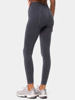 Legginsy sportowe "Marble Story" w kolorze antracytowym