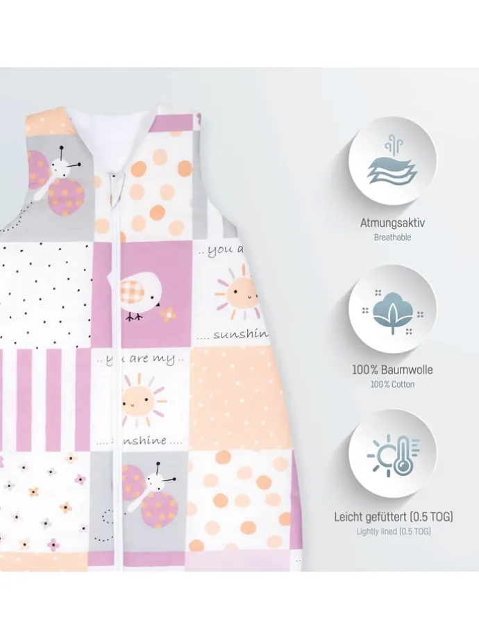 Letni śpiworek "Patch" w kolorze fioletowym - TOG 0,5