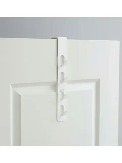 Listwa w kolorze białym z haczykami na drzwi - 4,5 x 25 x 4,5 cm