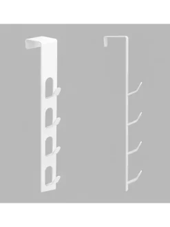 Listwa w kolorze białym z haczykami na drzwi - 4,5 x 25 x 4,5 cm