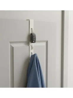 Listwa w kolorze kremowym z haczykami na drzwi - 4,5 x 25 x 4,5 cm