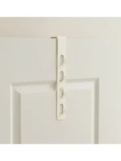 Listwa w kolorze kremowym z haczykami na drzwi - 4,5 x 25 x 4,5 cm