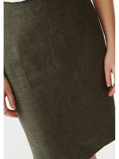Lniana spódnica w kolorze khaki