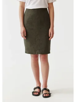 Lniana spódnica w kolorze khaki