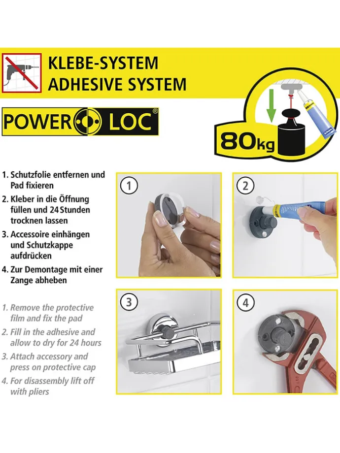 Lusterko kosmetyczne LED "Power-Loc" w kolorze srebrnym - Ø 17,5 cm