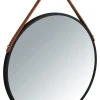 Lustro ścienne "Borrone" w kolorze czarnym - Ø 40 cm