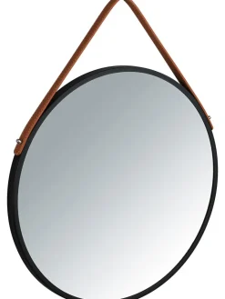 Lustro ścienne "Borrone" w kolorze czarnym - Ø 40 cm