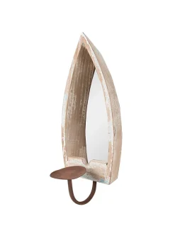 Lustro ścienne w kolorze jasnobrązowym - 15 x 36 x 17 cm