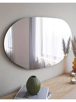 Lustro w kolorze srebrnym - 89 x 52 cm