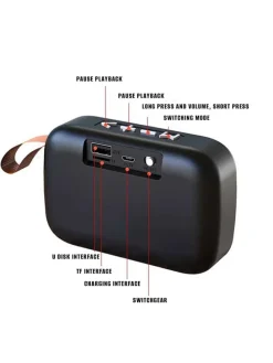 Mini głośnik Bluetooth w kolorze niebieskim - 11 x 8 x 4 cm