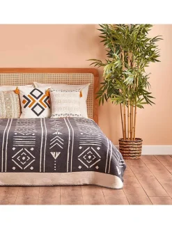 Narzuta "Anchal" w kolorze antracytowo-białym