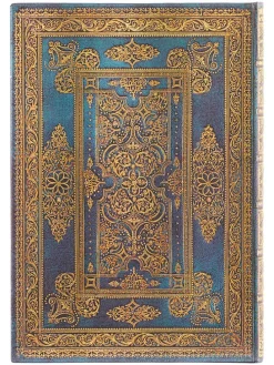 Notatnik "Blue Luxe" w kolorze złoto-niebieskim w linie - 12 x 18 cm