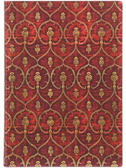 Notatnik "Velvet Red" w kolorze czerwonym w linie - 12 x 17,5 cm