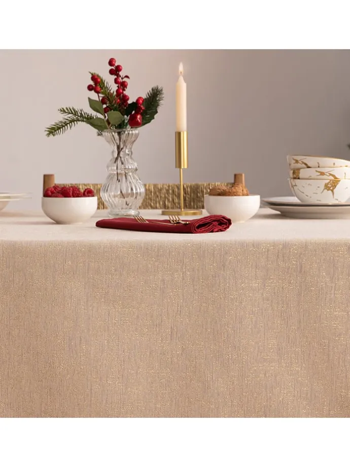 Obrus "Christmas Glit" w kolorze złoto-kremowym