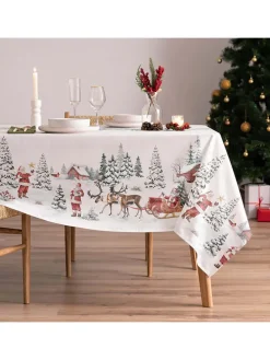 Obrus "Christmas Klaus" w kolorze biało-zielonym