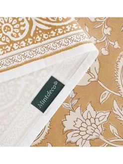 Obrus "Floral Galia" w kolorze musztardowo-białym