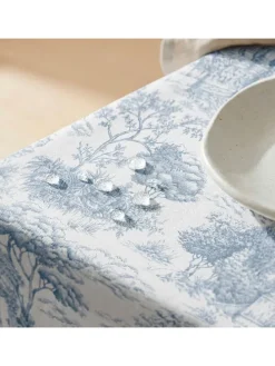Obrus "Floral Porto" w kolorze biało-niebieskim
