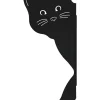 Ogrodowa dekoracja ścienna "Cat" w kolorze czarnym - 12 x 30 x 3 cm