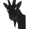 Ogrodowa dekoracja ścienna "Goat" w kolorze czarnym - 20 x 35 x 3 cm