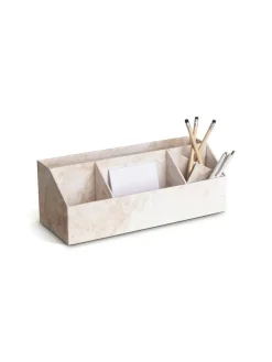 Organizer "Elisa" w kolorze beżowym na biurko - 33 x 12,5 x 12,5 cm