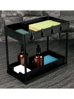 Organizer kuchenny w kolorze czarnym - 40 x 33,5 x 22 cm