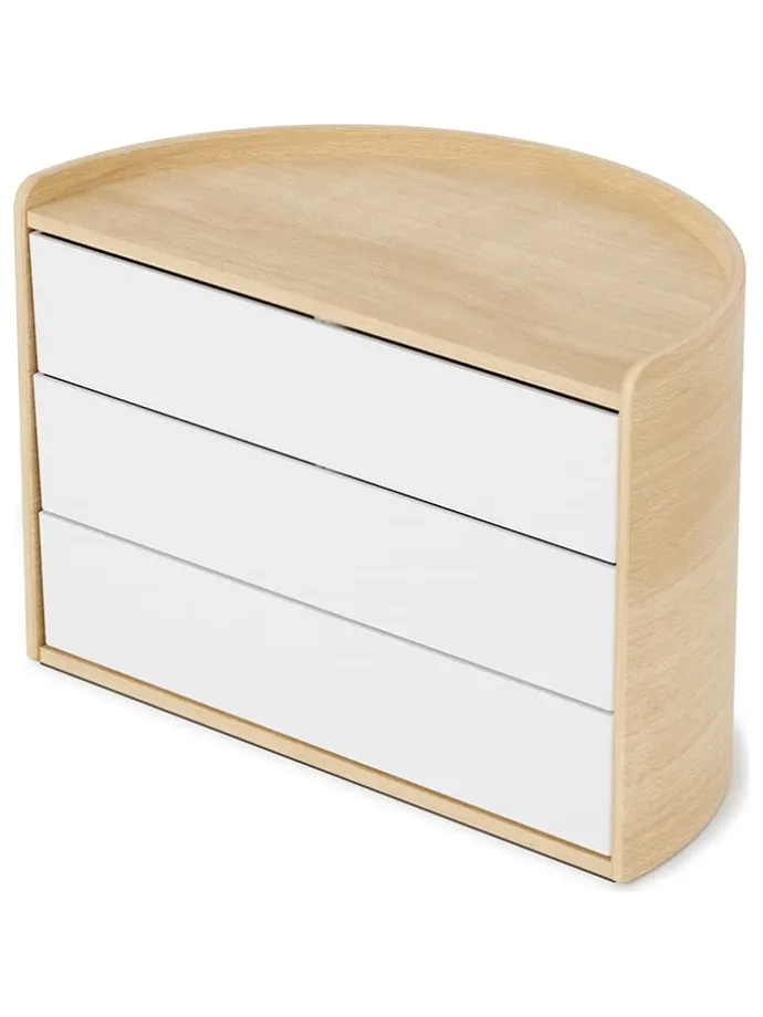 Organizer "Moona" w kolorze biało-beżowym na kosmetyki - 18 x 27 x 15 cm