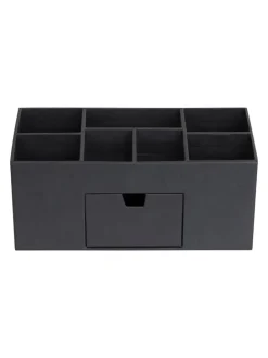 Organizer "Vendela" w kolorze antracytowym na biurko - 10 x 8,5 x 10 cm