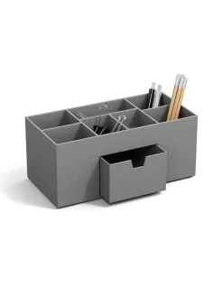 Organizer "Vendela" w kolorze szarym na biurko - 10 x 8,5 x 10 cm