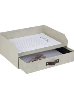 Organizer "Walter" w kolorze beżowym na dokumenty - 33,5 x 13 x 25,5 cm