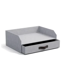 Organizer "Walter" w kolorze jasnoszarym na dokumenty - 33 x 13 x 25,5 cm
