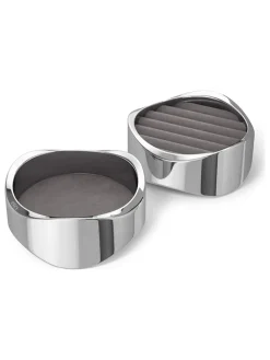 Organizer "Wavy" w kolorze srebrnym na biżuterię - wys. 8 x Ø 10 cm