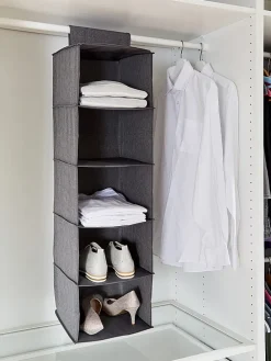 Organizer wiszący w kolorze antracytowym - 30 x 100 x 30 cm