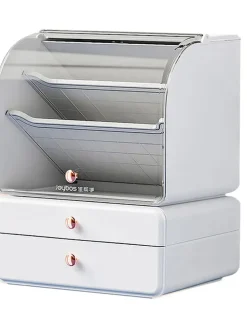 Organizer w kolorze białym na kosmetyki - 25,5 x 32 x 20,5 cm