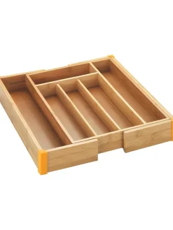 Organizer w kolorze brązowym na sztućce - 38,5 x 35,7 cm